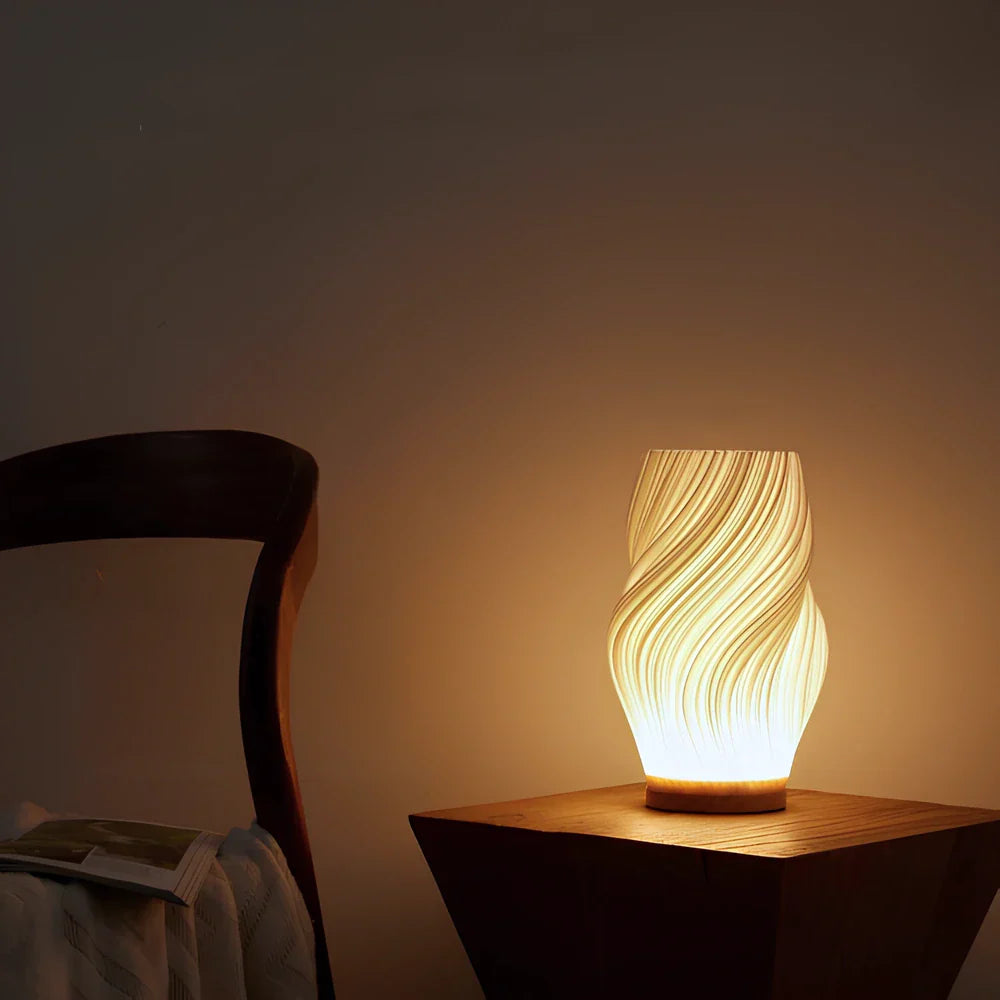 Table Lamp Wood Base Modern Lighting