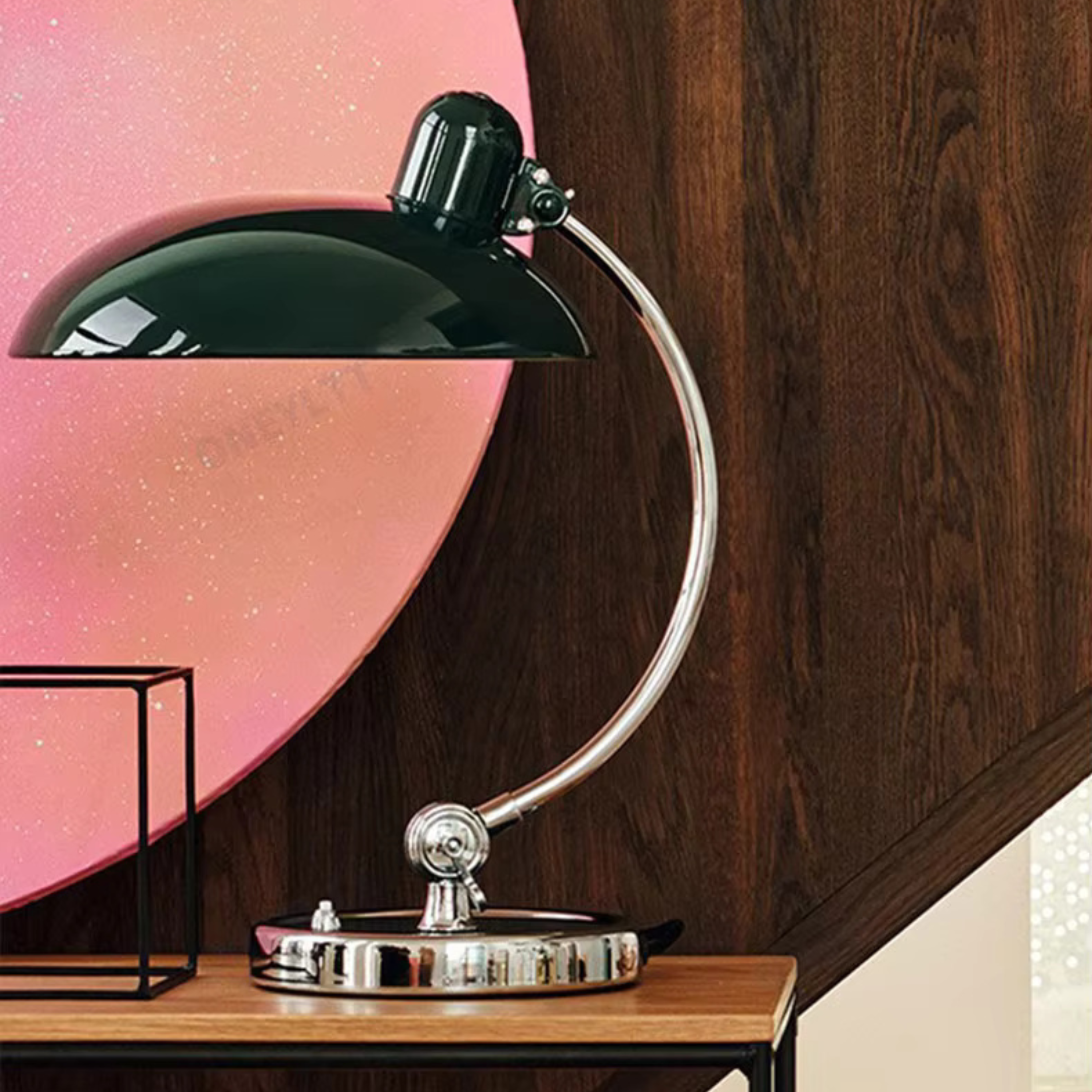 Table Lamp Bauhaus Style Chrome Iron Light