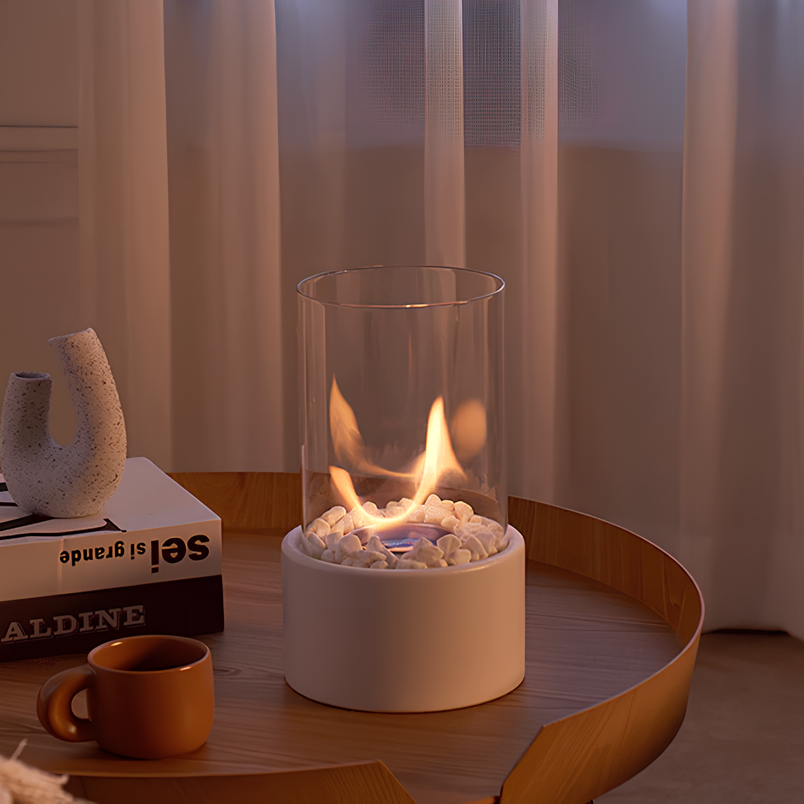 Table Lamp Glass Oil Flame Burner