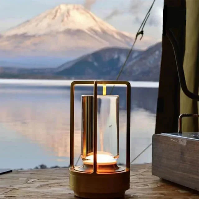 Table Lamp Crystal Glass Rechargeable Light