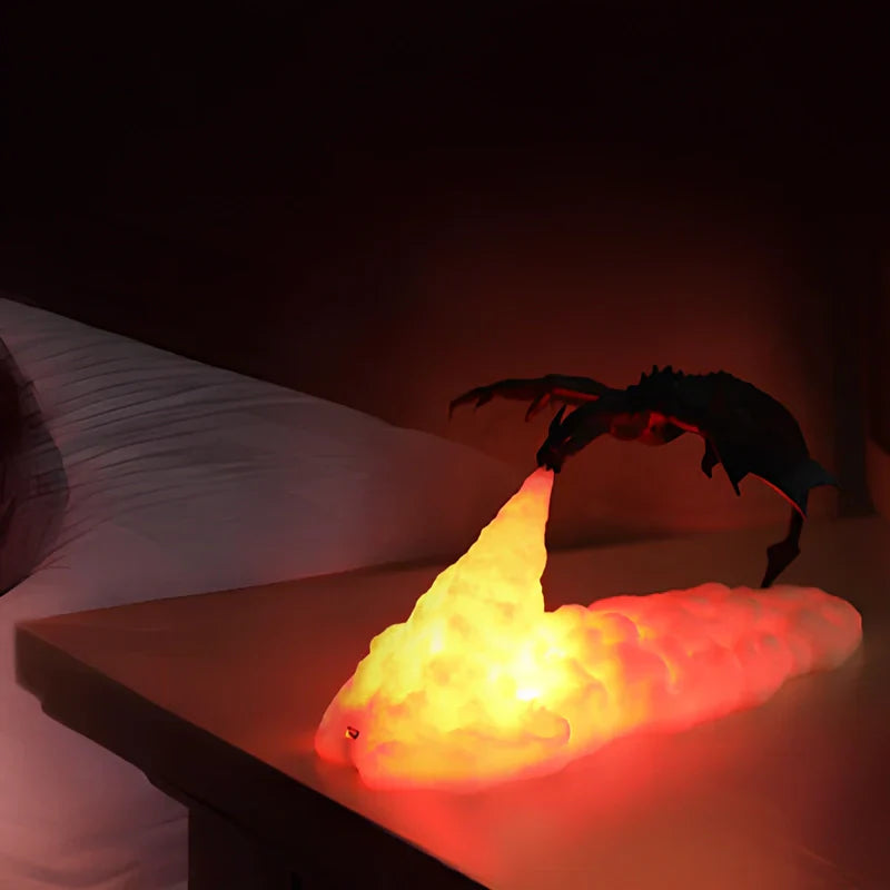 Led Night Light Dragon Flame Lamp Sculpture