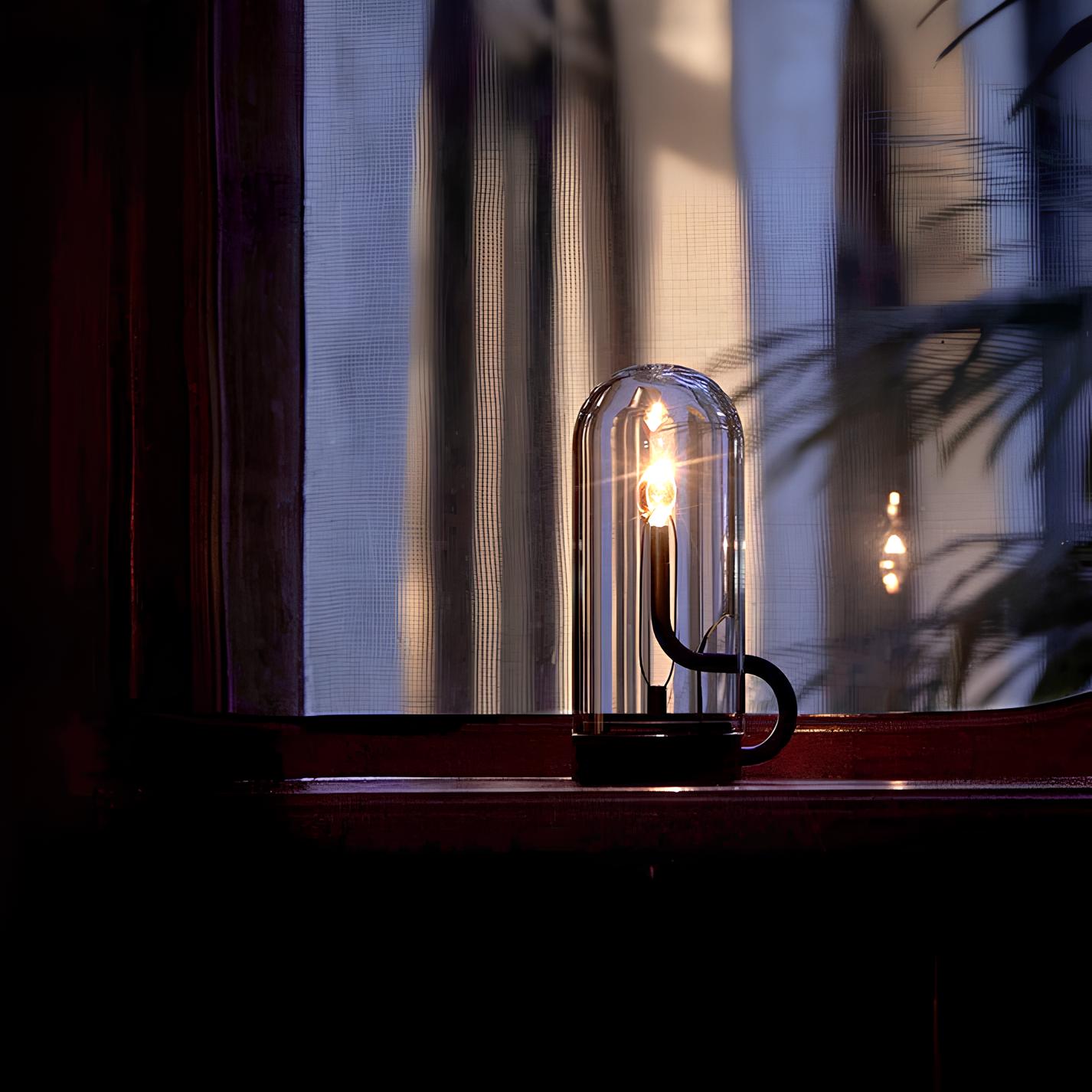 LED Table Lamp Glass Dome Rechargeable Light