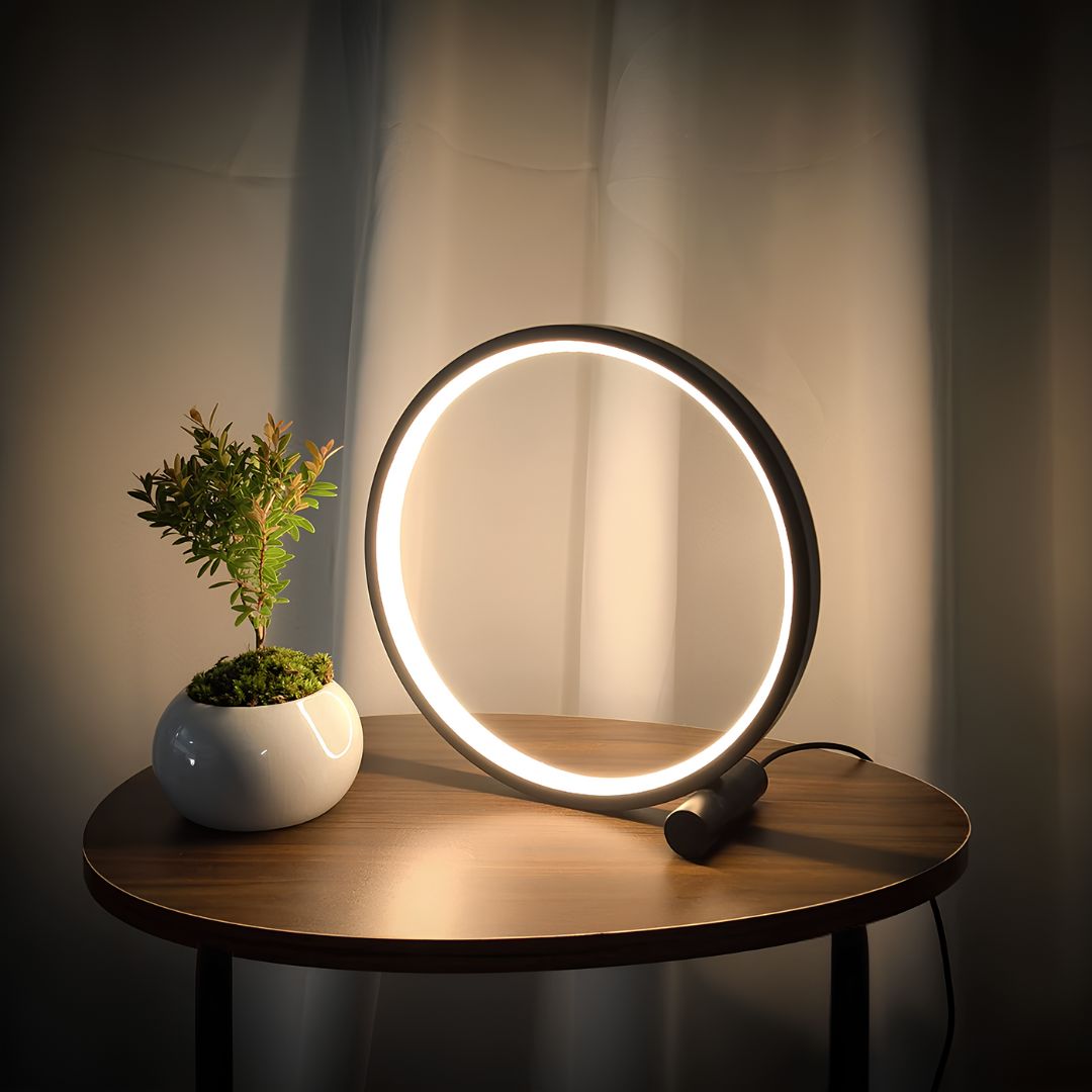 LED Table Lamp Ring Dimmable Bedside Light