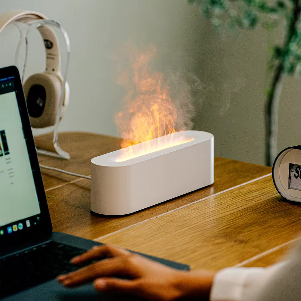 Humidifier Flame Effect Aromatherapy Lamp