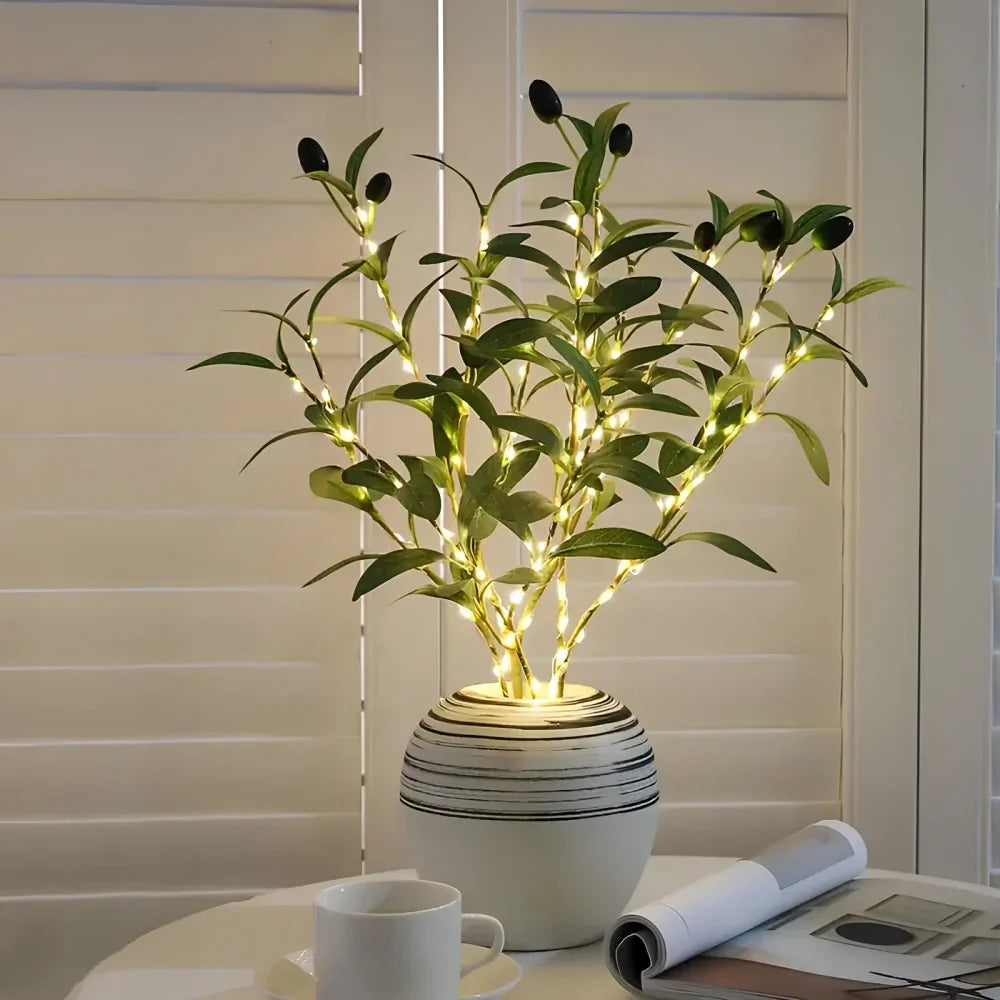 LED Lighted Artificial Branch Table Lamp