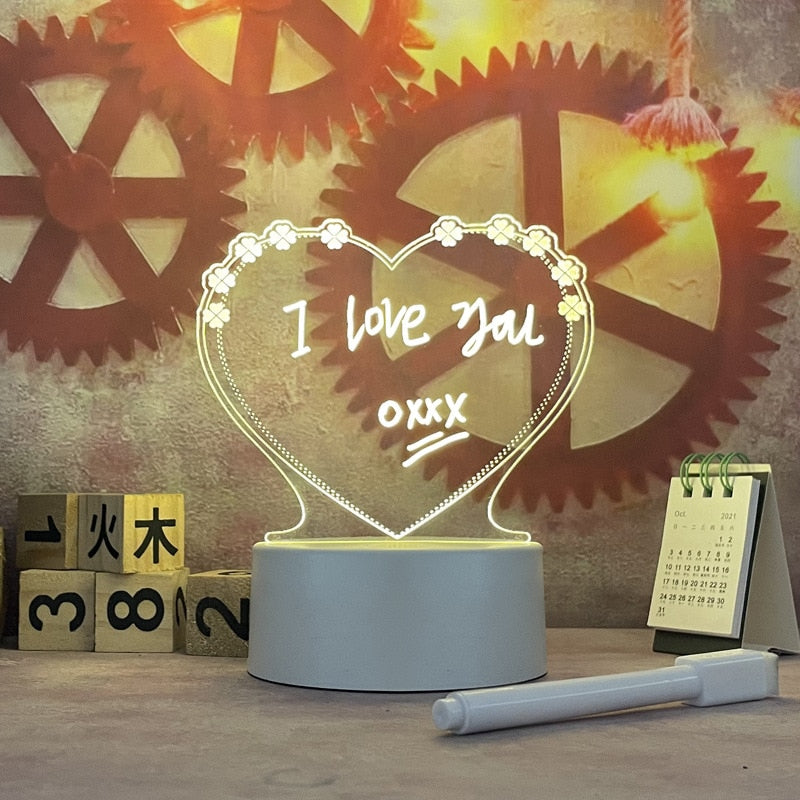 Led Message Board Desk Light Acrylic Sign