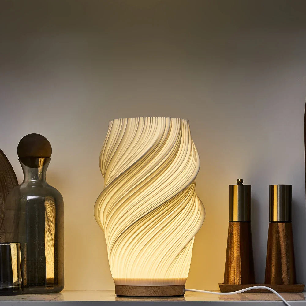 Table Lamp Wood Base Modern Lighting