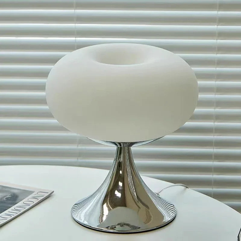Table Lamp Modern Glass Chrome Base Light