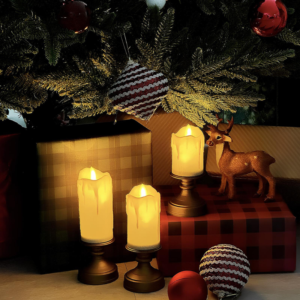 LED Pillar Candles Flickering Flame Effect