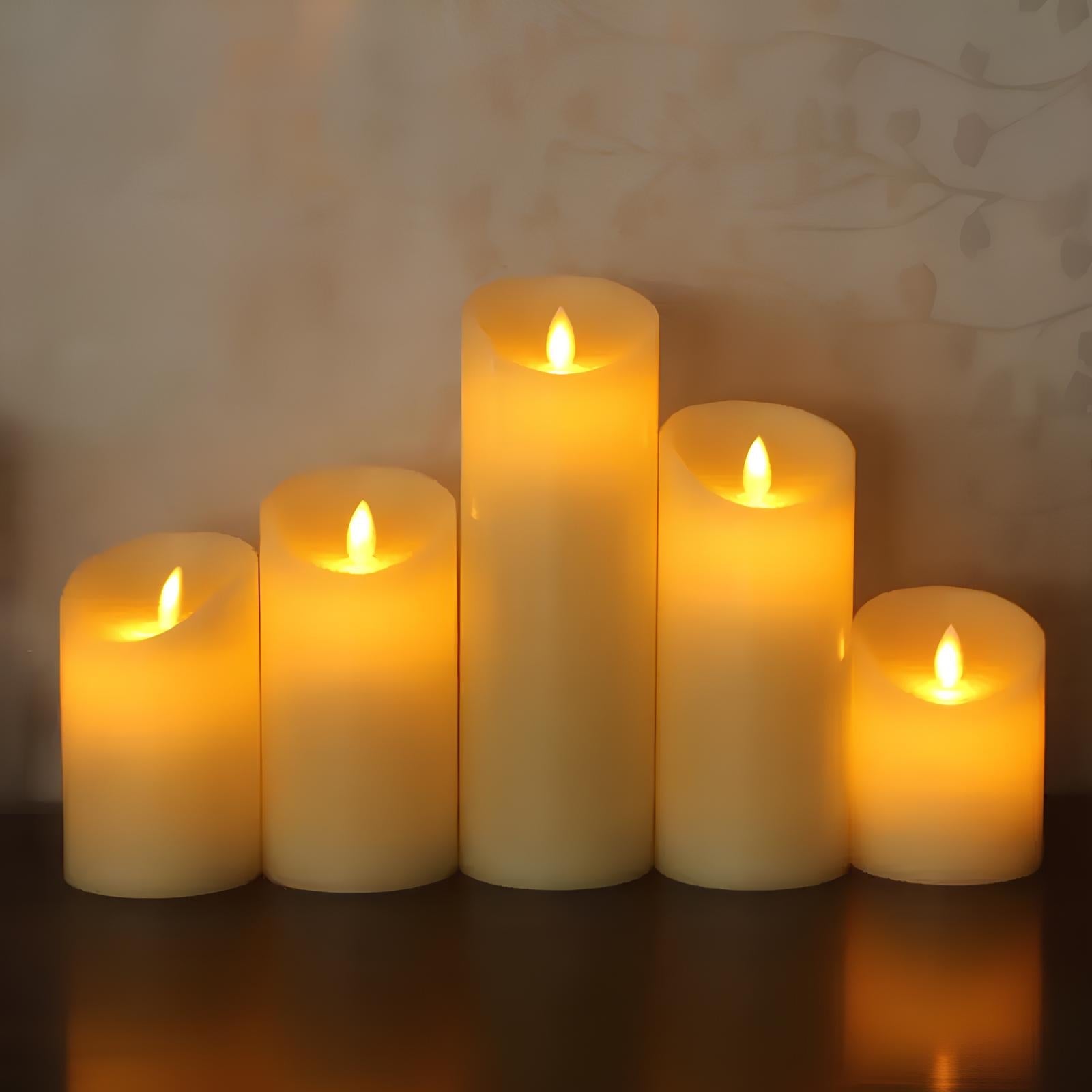 LED Pillar Candles Flickering Flame Effect
