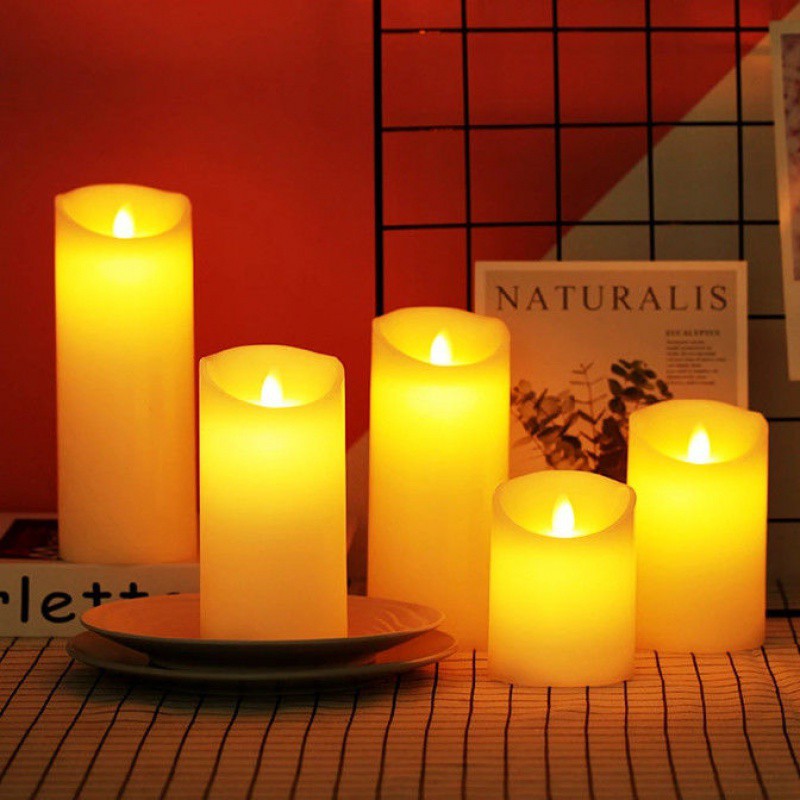 LED Pillar Candles Flickering Flame Effect