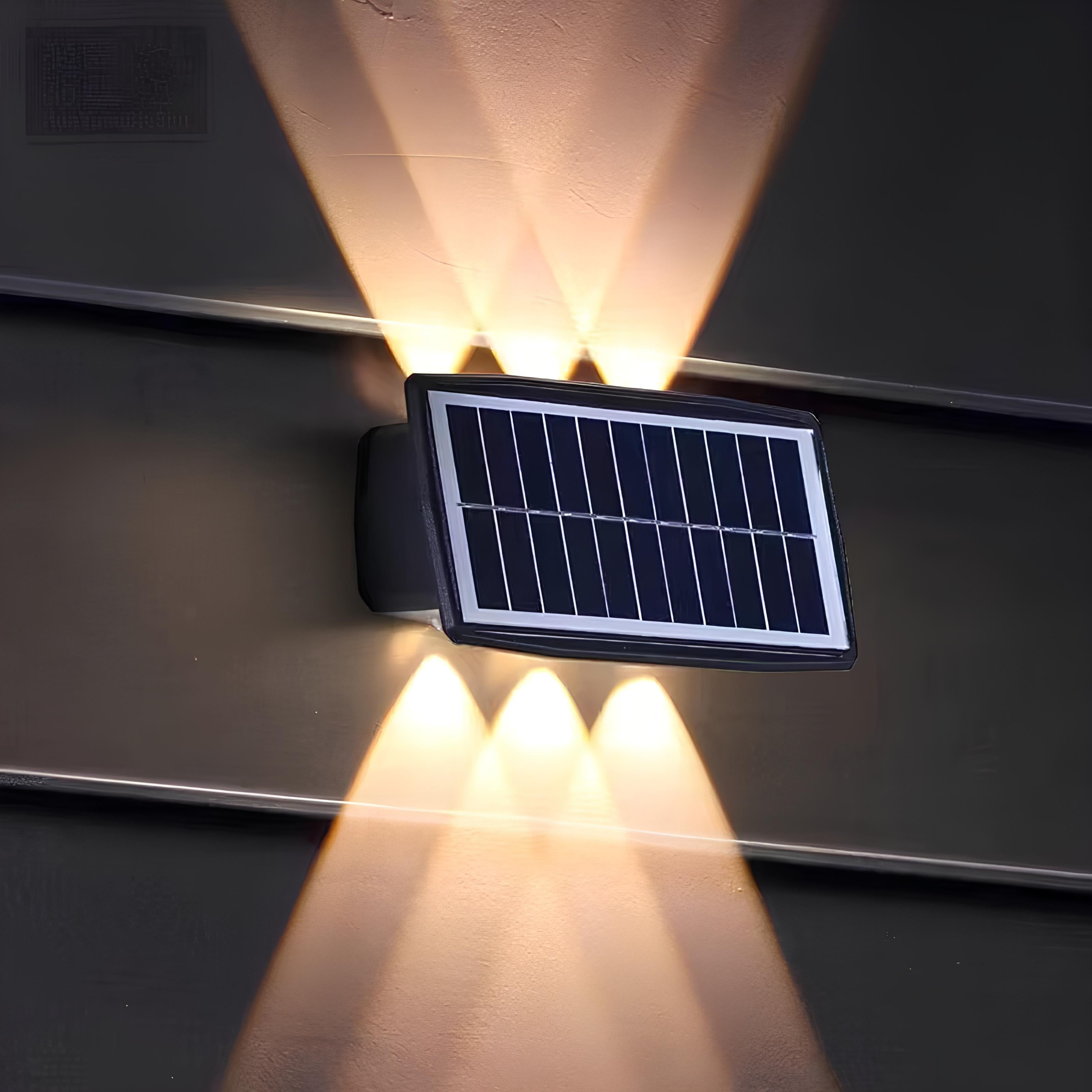 Outdoor Solar LED Wall Light Black