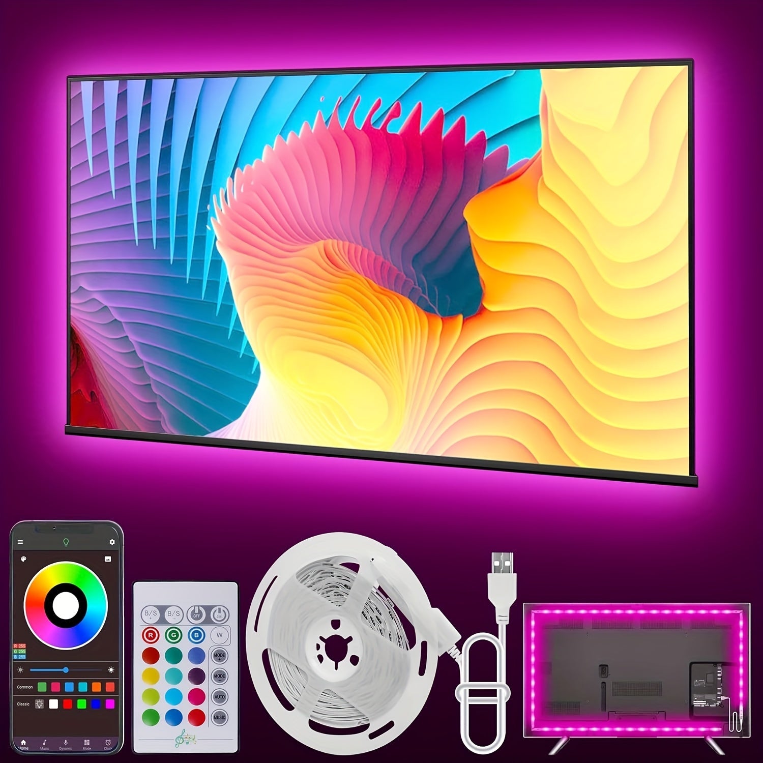 LED TV Backlight Strip with Remote Control