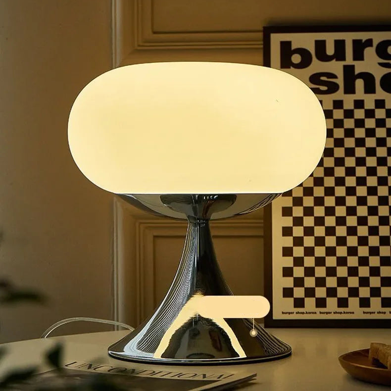Table Lamp Modern Glass Chrome Base Light