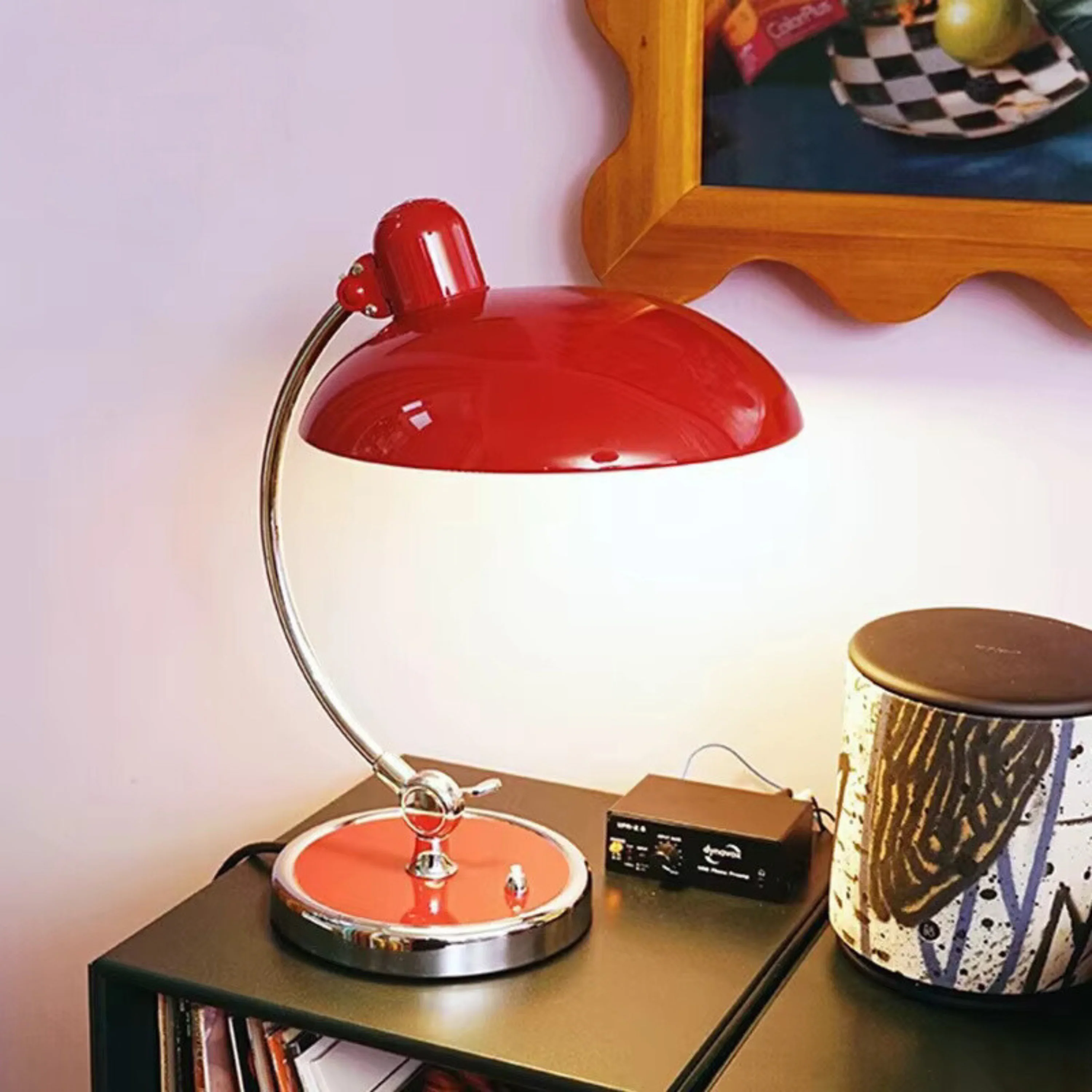 Table Lamp Bauhaus Style Chrome Iron Light