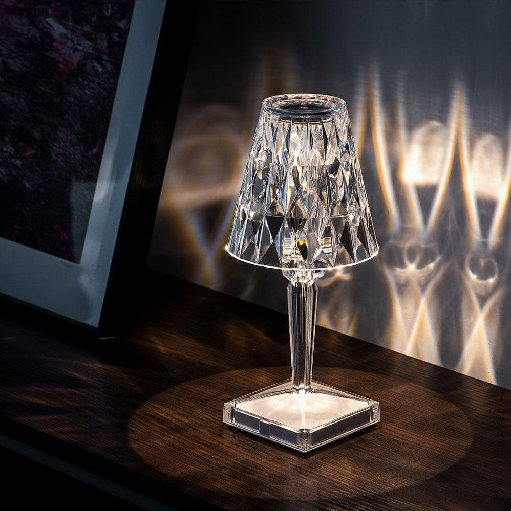 Table Lamp Crystal Acrylic Touch Rechargeable