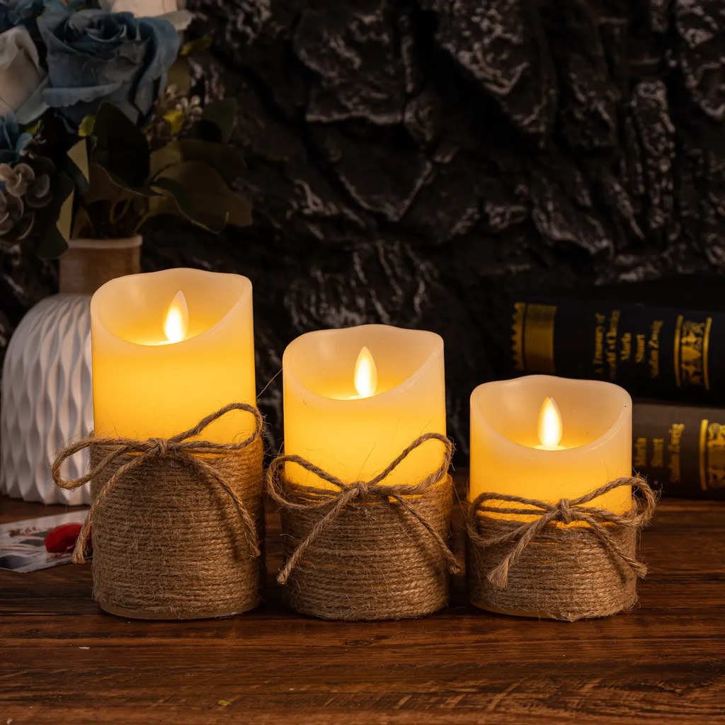 LED Pillar Candles Flickering Flame Effect