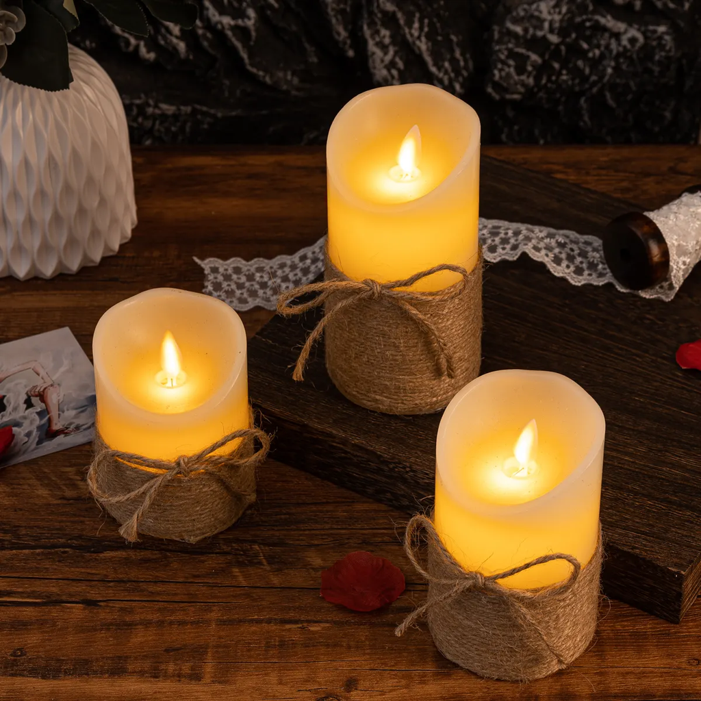 LED Pillar Candles Flickering Flame Effect